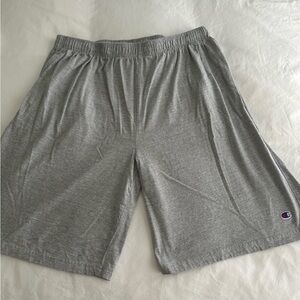 Champion Heather Gray Lounge Shorts, elastic waist w drawstring, pockets, XL T